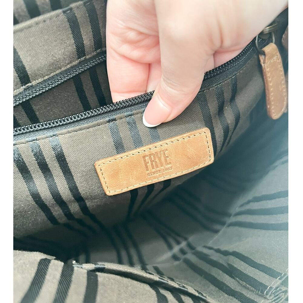 Frye Brown and Tan Leather Tote Bag with Classic Design - Picture 8 of 10